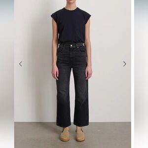 B Sides plain high straight black denim pants size 28